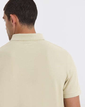 Lyle & Scott Short Sleeve Ottoman Half Zip Polo - Taupe