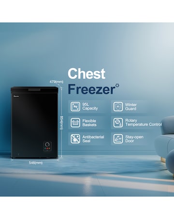 Fridgemaster MCF96EB 96L Chest Freezer - Black E Rated