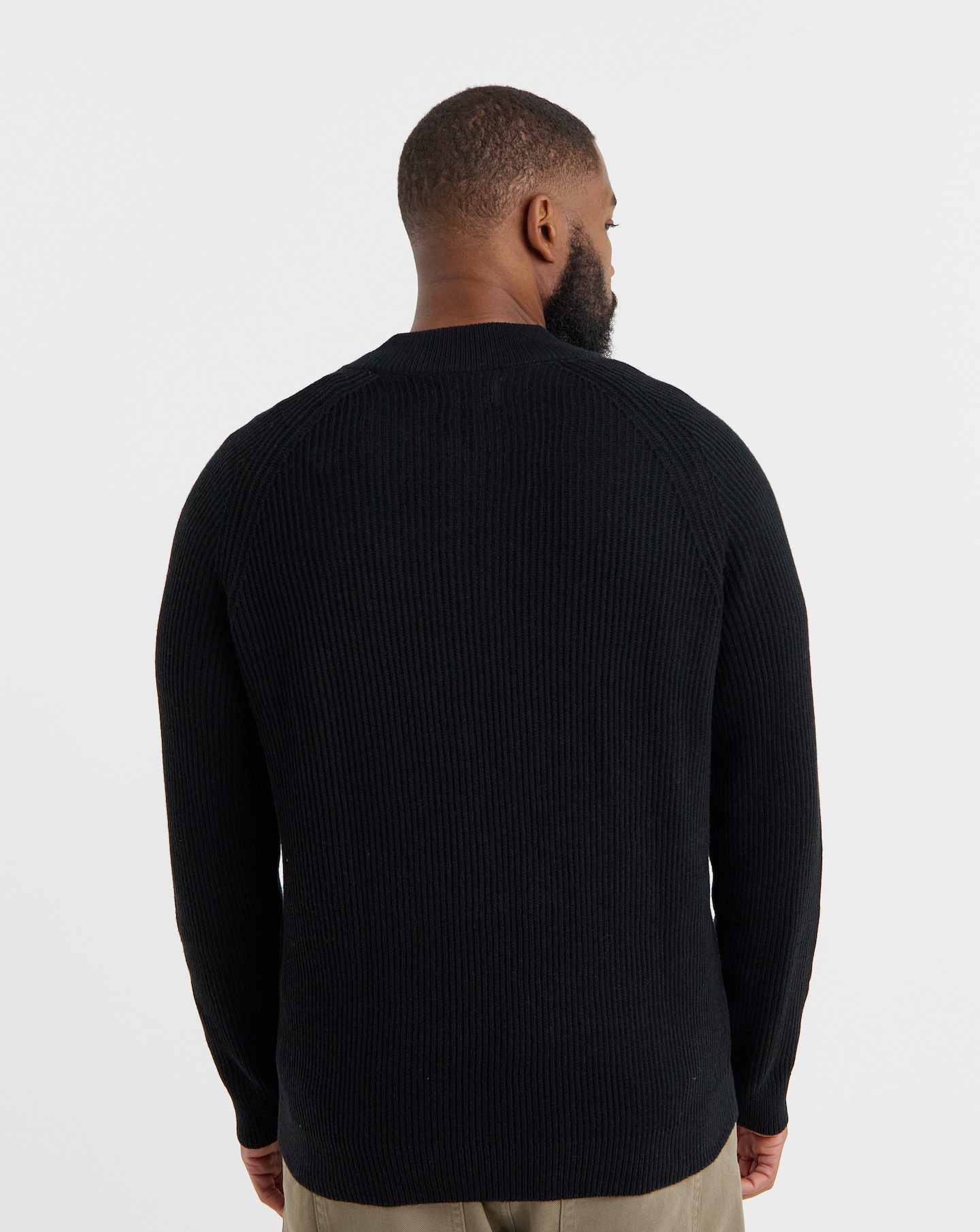 Jack & Jones Pannel Knit Half Zip - Black | Jacamo