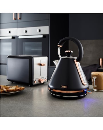 Tower Cavaletto 3kW 1.7Litre Pyramid Black and Rose Gold Kettle