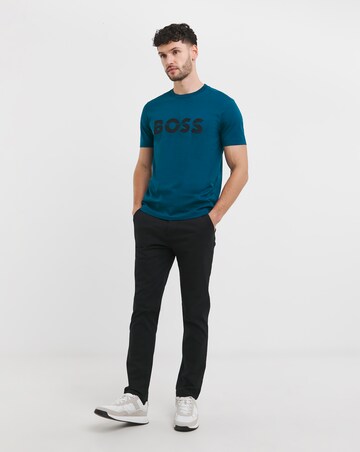 BOSS Short Sleeve Blue Raised Logo T-Shirt