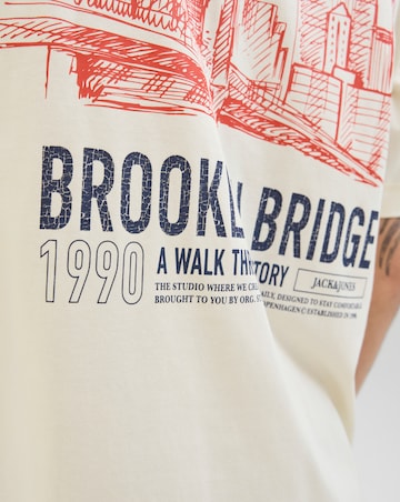 Jack & Jones Brooklyn Back Graphic T-Shirt - Cream
