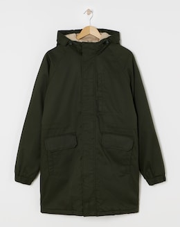 Khaki Water Resistant Borg Lined Parka