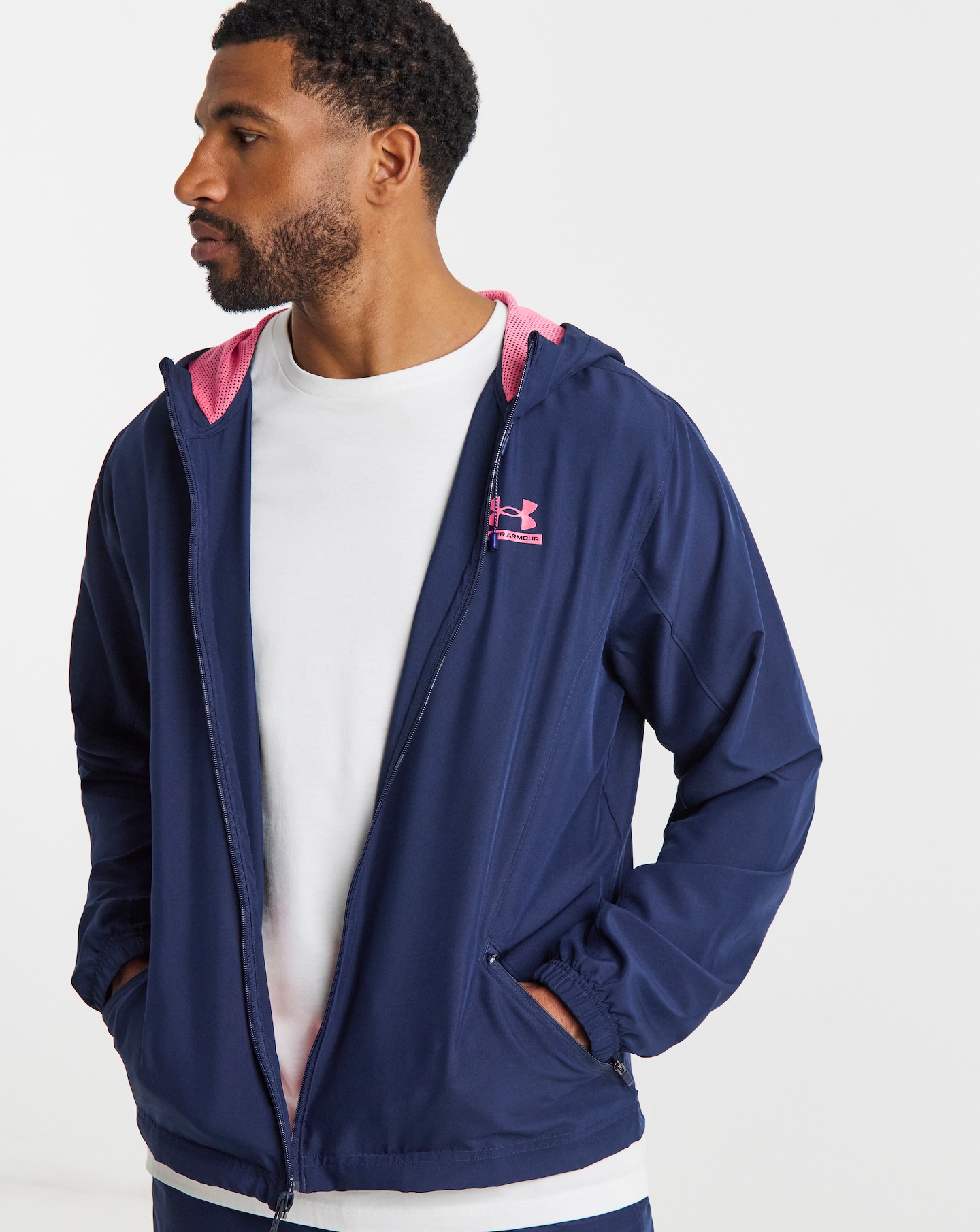 Under Armour ネイビー フード付きジャケット S/M Under Armour Tech Sport Woven Jacket | Jacamo