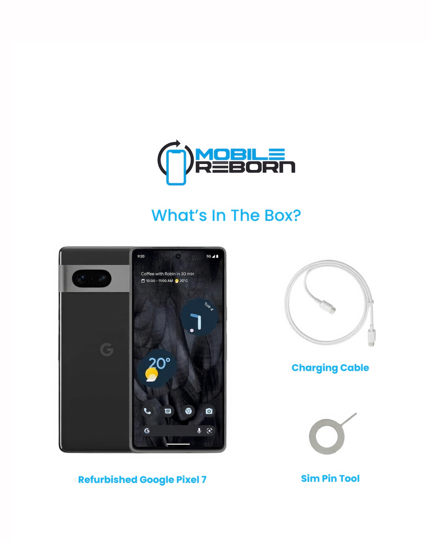 Refurbished Google Pixel 7 128GB - Obsidian (Pristine Condition