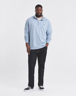 Polo Ralph Lauren 1/4 Zip Sweat Top - Light Blue