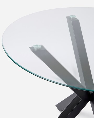 Bodie Black Dining Table with 4 Emilie Chenille Chairs