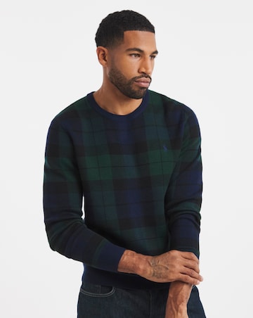 Polo Ralph Lauren Check Crew Knitted Jumper - Black