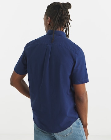 Tommy Hilfiger Short Sleeve Garment Dyed Oxford Shirt - Navy