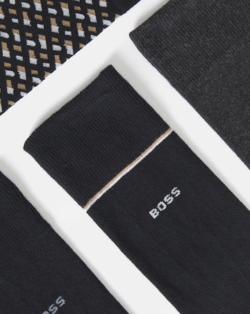 BOSS 4 Pack Monogram Sock - Black