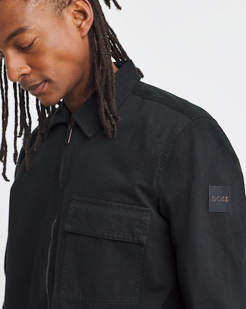 BOSS Zip Through Overshirt - Black