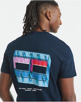 Tommj Jeans Short Sleeve Dna Flag T-Shirt - Navy