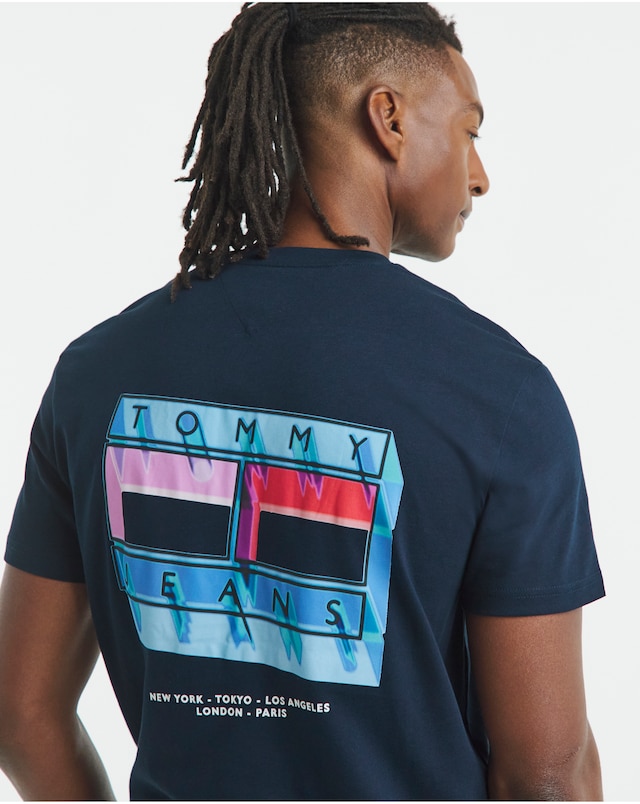 Tommy Jeans Short Sleeve DNA Flag T-Shirt - Navy