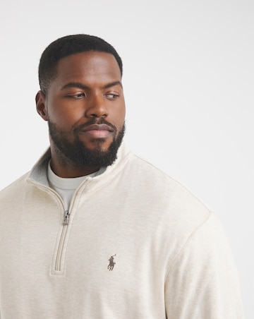 Polo Ralph Lauren 1/4 Zip Sweat Top - Beige