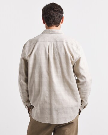 Barbour Kingswell Long Sleeve Textured Tartan Relaxed Shirt - Stone