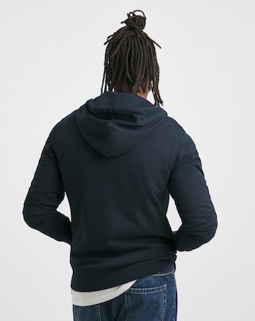 Full Zip Hoodie Extra Long Length- Navy