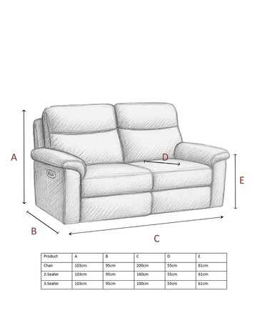 Aspire Corvan Leather Recliner 2 Seater