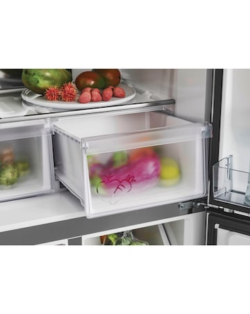 Hoover HHCR3818ENPL Non-Plumbed Total No Frost American Fridge Freezer - Silver