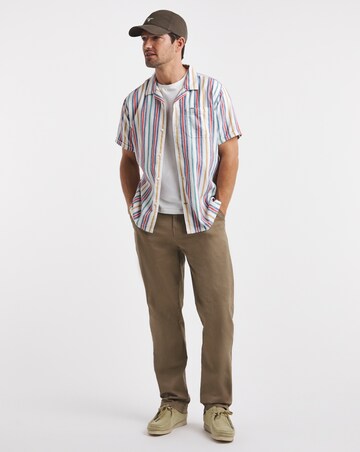 Barbour Waterby Short Sleeve Striped Summer Fit Shirt - White