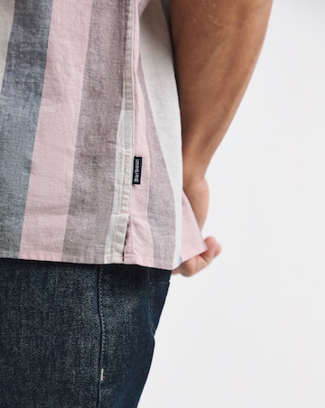 Barbour Portwell Short Sleeve Stripe Summer Fit Shirt - Pink