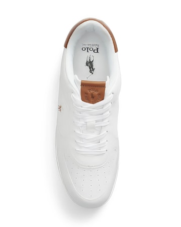 Polo Ralph Lauren Masters Court Trainers - White/Tan