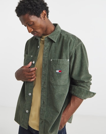 Tommy Jeans Relaxed Washed Cord Shirt - Green