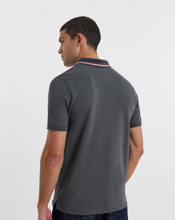 Lyle & Scott Short Sleeve Striped Tipped Polo - Gunmetal