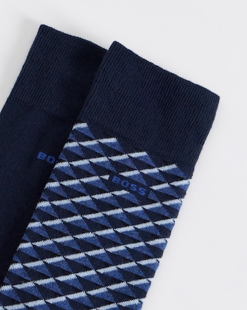 BOSS 2 Pack Mini Pattern Socks- Navy