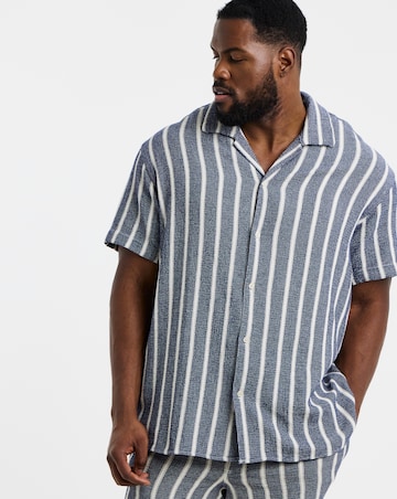 Jack & Jones Coba Stripe Resort Shirt - Blue