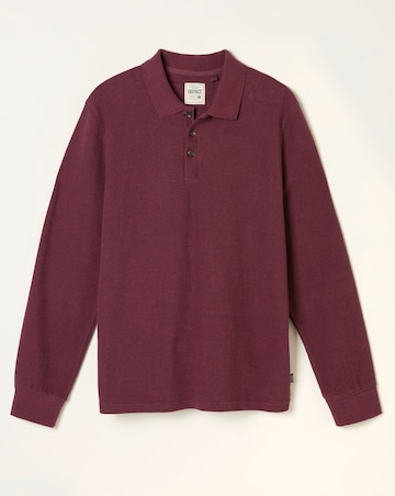 FatFace Shawford Long Sleeve Polo (Regular & Tall) - Burgundy