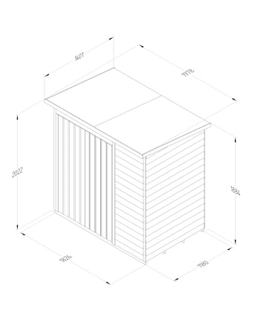 Forest 4LIFE Pent Shed 6x4 - No Windows - Double Door (Home Delivery)