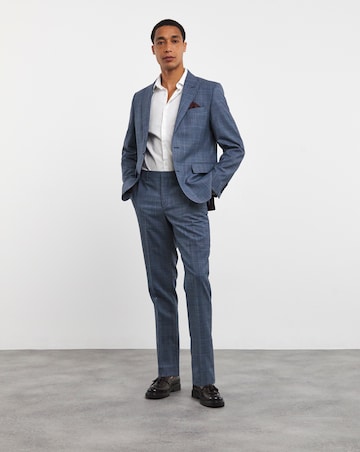Blue Windowpane Check Reg Suit Jacket