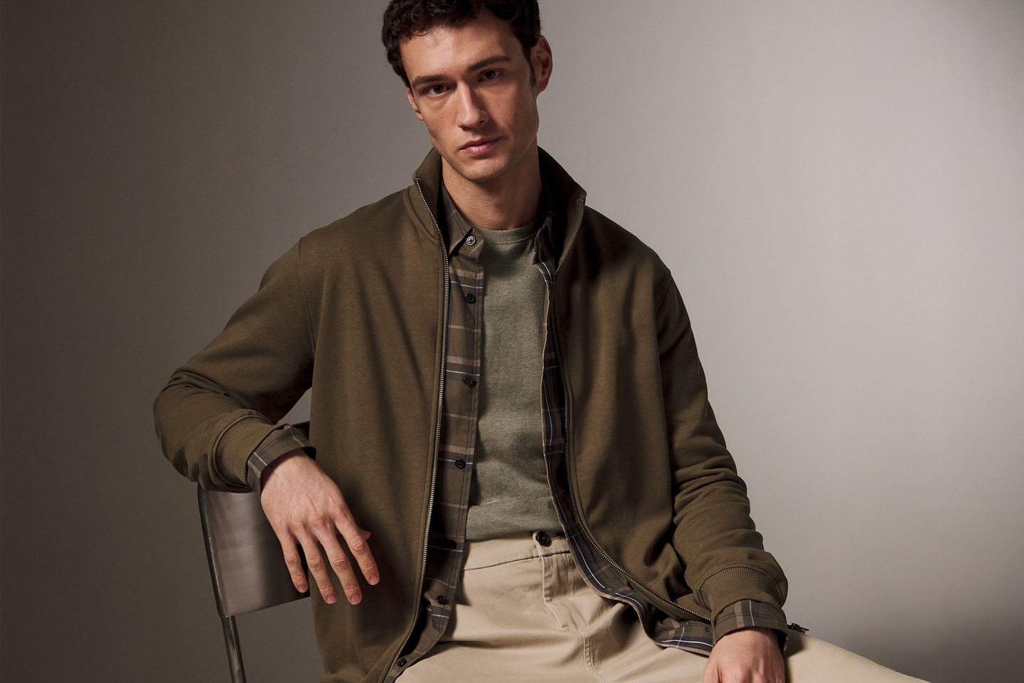 Full Zip Funnel Neck Sweatshirt Long