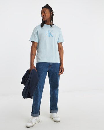 Calvin Klein Jeans Short Sleeve Monologo T-Shirt - Light Blue