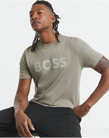 BOSS Short Sleeve Graphic Logo T-Shirt - Beige