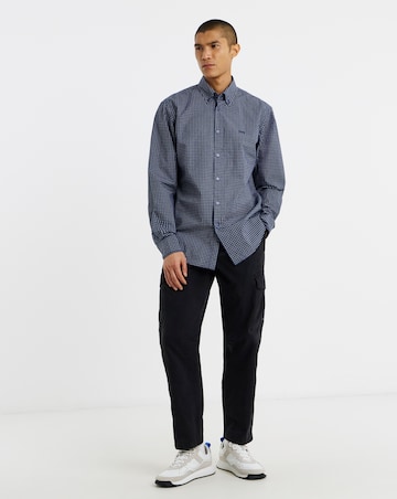 BOSS Long Sleeve Check Shirt - Navy