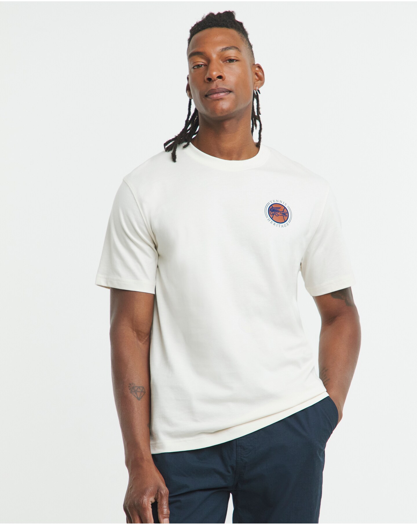 LACOSTE ロゴ Tシャツ Lサイズ ホワイト LACOSTE ロゴ Tシャツ Lサイズ ホワイト