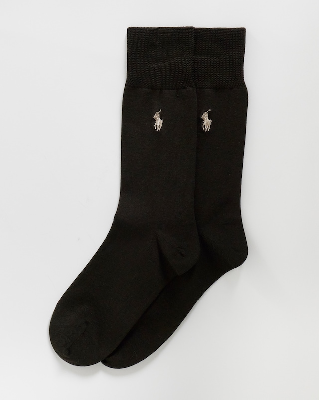 Polo Ralph Lauren 2 Pack Mercerized Crew Sock - Dark Brown