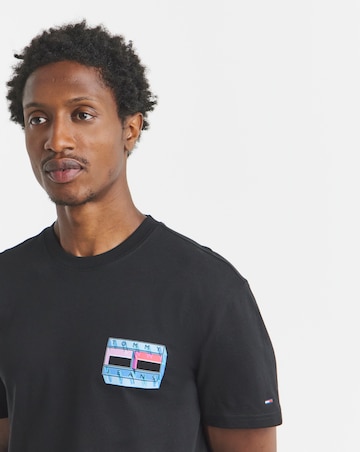 Tommy Jeans Short Sleeve DNA Flag T-Shirt - Black