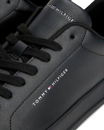 Tommy Hilfiger Court Leather Trainer - Black