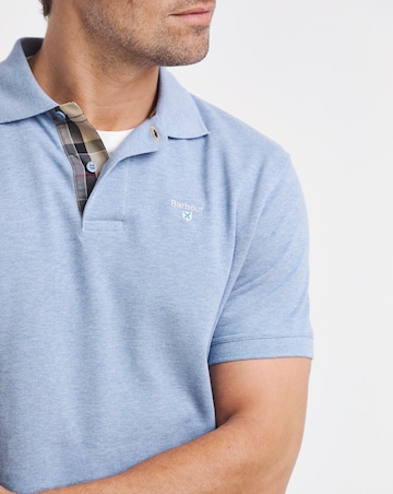 Barbour Short Sleeve Tartan Pique Polo Shirt - Light Blue