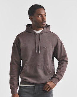 Union Garment Dyed Relaxed Fit Hoodie- Brown
