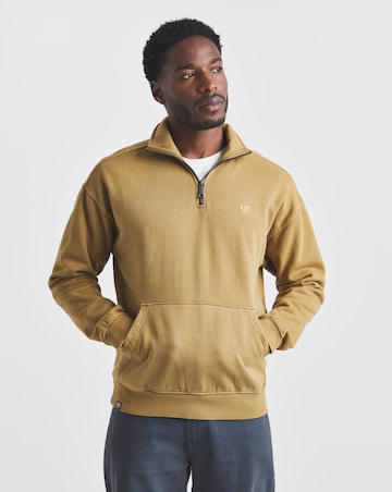 Union Garment Dyed Funnel Neck Sweatshirt-Tan