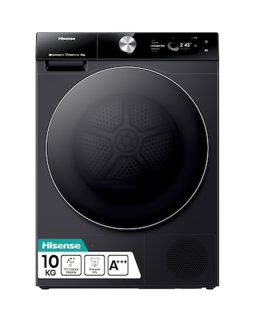 Hisense 7 Series DH7S107BB AI Wifi-enabled 10kg Heat Pump Tumble Dryer - Black