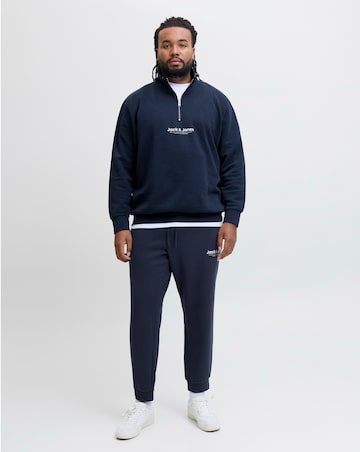 Jack & Jones Versterbro Logo 1/4 Zip Sweat & Jogger - Navy