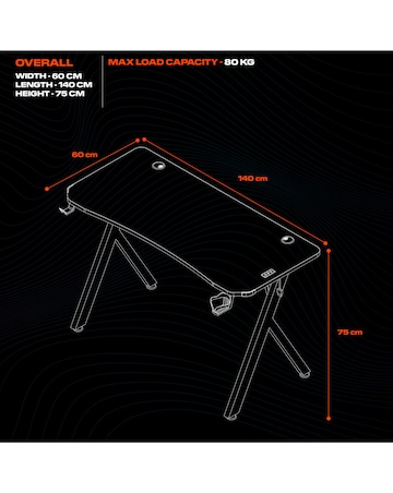 X Rocker Lumio XL Gaming Desk with 3 Sided App-Controlled LED Lighting
