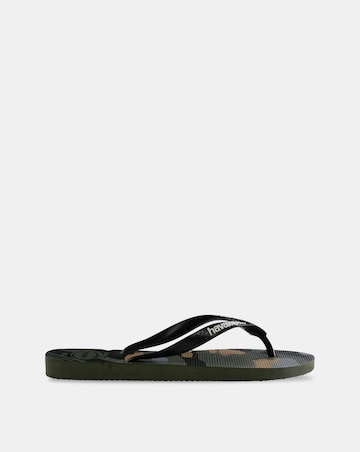 Havaianas Camo Logo Flip Flops - Green Multi