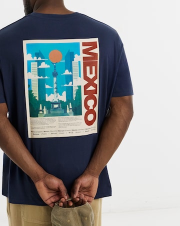 Jack & Jones Back Graphic Mexico T-Shirt - Navy