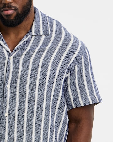 Jack & Jones Coba Stripe Resort Shirt - Blue