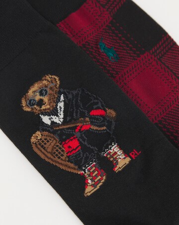 Polo Ralph Lauren 2 Pack Christmas Bear Crew Sock - Black/Red